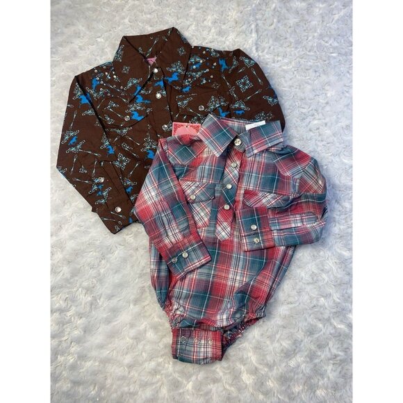 Cowgirl Legend Other - Western Cowgirl Shirt & One Piece Size 3-6 Months BOTH Pieces Bling Pearl Snaps